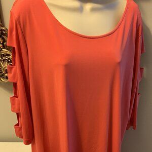 NEW Peach Cutout Arm Top by Peck & Peck